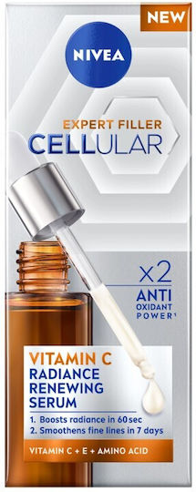 Nivea Cellular Filler Expert Vitamin C Moisturizing & Anti-aging Serum Face with Vitamin C & Vitamin E for Detoxification & Radiance 30ml