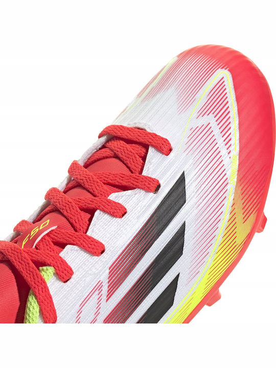 F50 Messi League Kids Molded Soccer Shoes Cloud White / Core Black / Solar Yellow