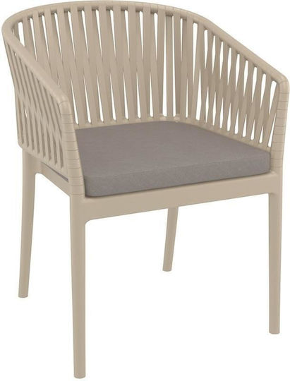 Zita Plus Waterproof Garden Chair Cushion Portofino Light Brown 50x50 cm