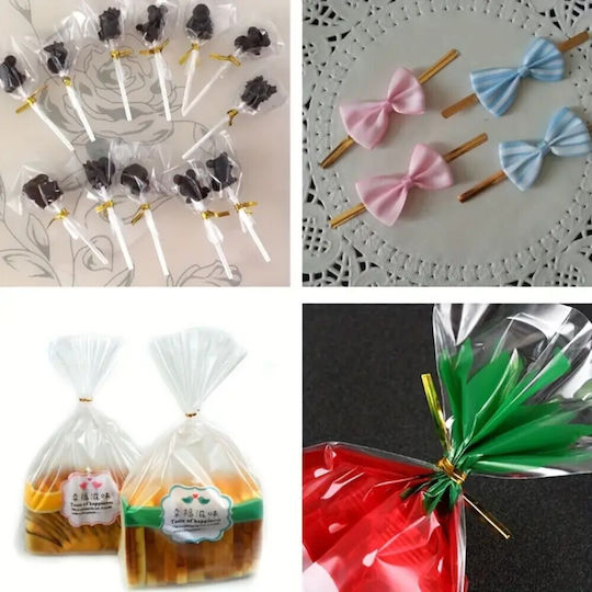 Σετ 100τμχ Κόκκινα Κλείστρα Twist Ties 10cm 11kat49