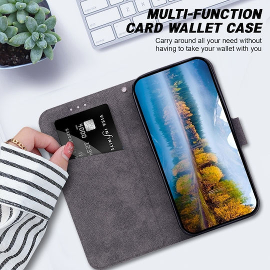 4g Global Ultra-thin Voltage Magnetic Back Cover Leather / Synthetic Leather / Silicone with Strap Black (Realme C67)
