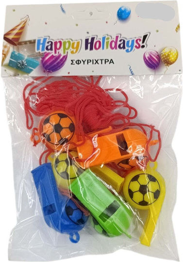 Partytröten mit Schnur Fußball 6 Stück Verschiedene Farben