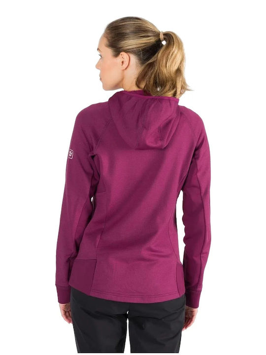 Jack Wolfskin Hydro Grid Women's Sports Jacket for Winter with Hood Purple