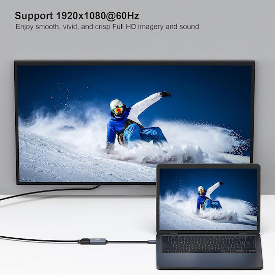 PRO Конвертор mini DisplayPort мъжки към HDMI женски Сив 1бр
