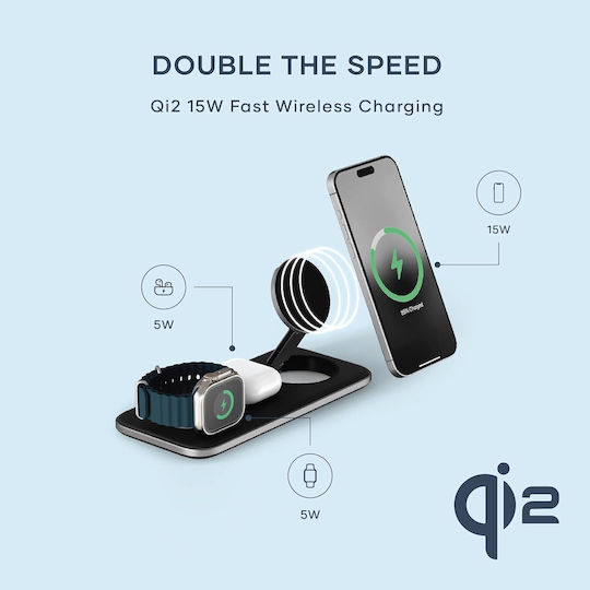 Satechi Wireless Charger Qi2 15W Gray (Trio)