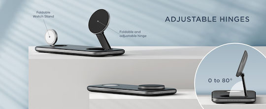 Satechi Ασύρματος Φορτιστής Qi2 15W Power Delivery Γκρι (Trio)