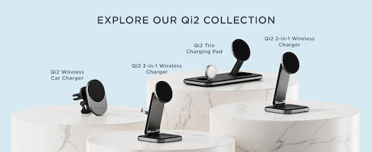 Satechi Ασύρματος Φορτιστής Qi2 15W Power Delivery Γκρι (Trio)