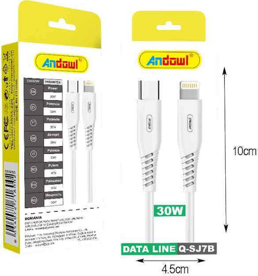 Andowl USB-C to Lightning Cable 30W 1m (Q-SJ7B)