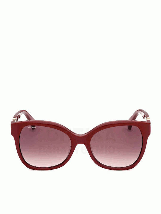 Max Mara Emme3 Women's Sunglasses with Burgundy Plastic Frame and Burgundy Gradient Lens MM 0014 66F