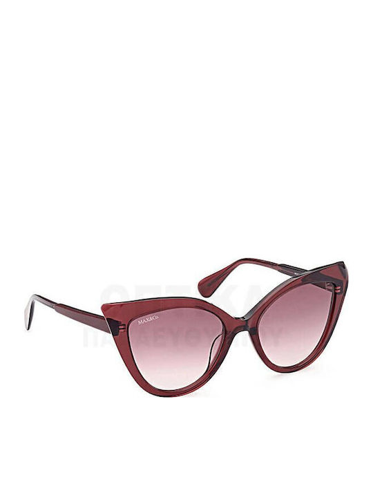 Max & Co Women's Sunglasses with Burgundy Plastic Frame and Burgundy Gradient Lens MO0038 69F