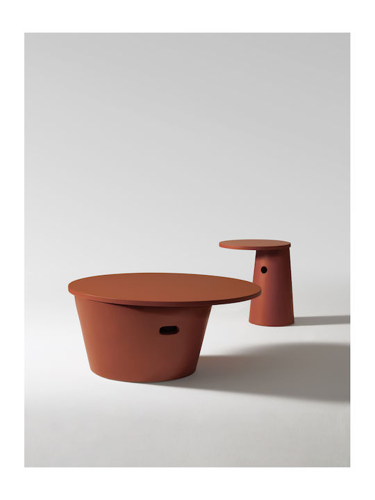 Στρογγυλό Κεντρικό Τραπεζάκι Totem Terracota Μ84xΠ84xΥ33εκ.