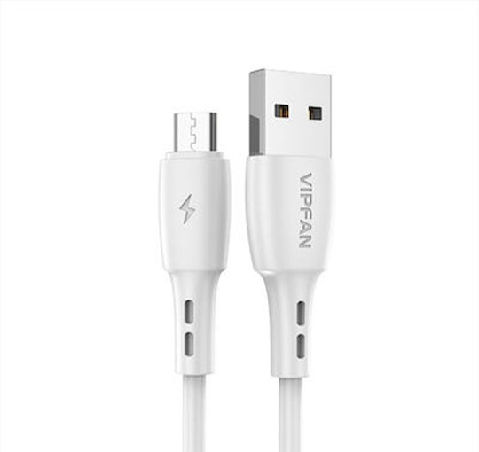 Vipfan Vipfan CB-X6 Regular USB 2.0 to micro USB Cable Λευκό 1m