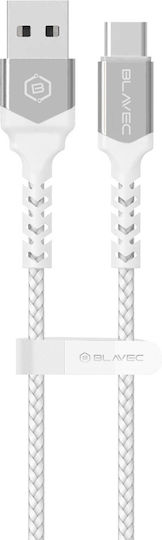 Blavec Cablu Raptor Braided USB 2.0 USB-C Masculin - USB-A 66W PD Alb 1m