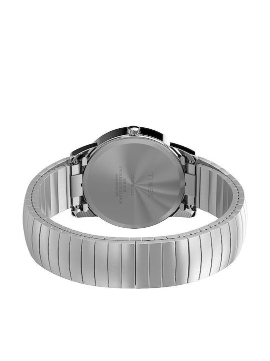 Timex Γυναικείο Ρολόι 35mm Μπαταρίας με Ασημί Μεταλλικό Μπρασελέ