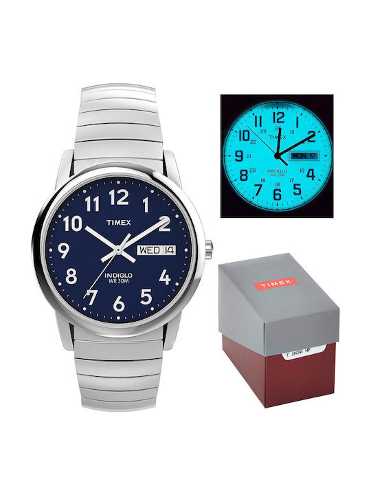 Timex Γυναικείο Ρολόι 35mm Μπαταρίας με Ασημί Μεταλλικό Μπρασελέ