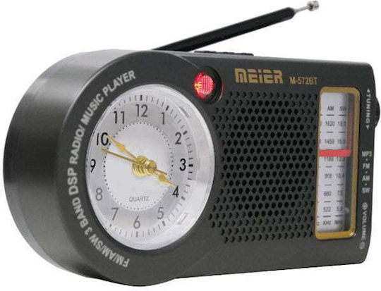 Meier M-572BT Φορητό Ραδιόφωνο Επαναφορτιζόμενο με Bluetooth Μαύρο