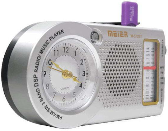Meier M-572BT Φορητό Ραδιόφωνο Επαναφορτιζόμενο με Bluetooth Ασημί