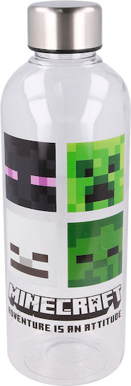Stor Minecraft Flasche Wasser Kunststoff mit Schraubverschluss Transparent 850ml