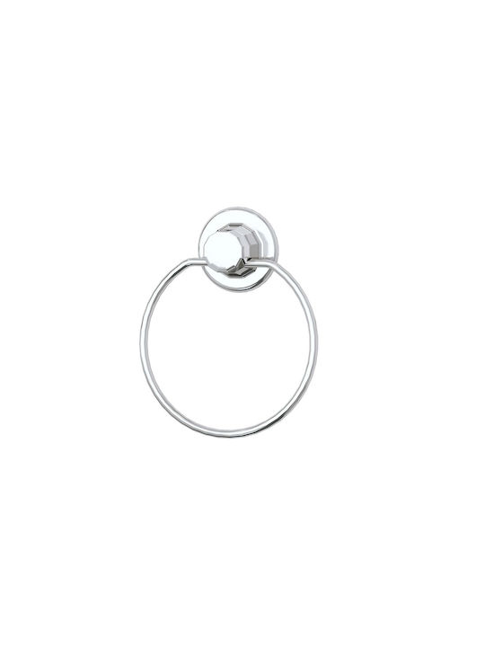 Sapir Home DM 235 Single Wall-Mounted Bathroom Ring ​17x18cm Inox Silver