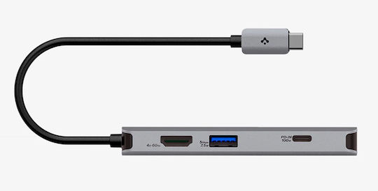 Spigen ArcDock 8-in-1 USB-C Докинг станция с HDMI 4K PD Ethernet Сребрист