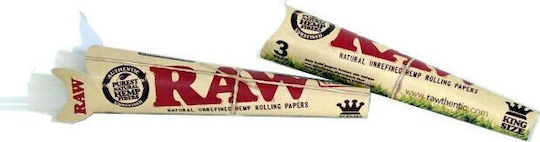 Raw Τσιγαροσωλήνες Cone King Size Unrefined Classic 110mm με Γεύση Classic Εκρού 3τμχ