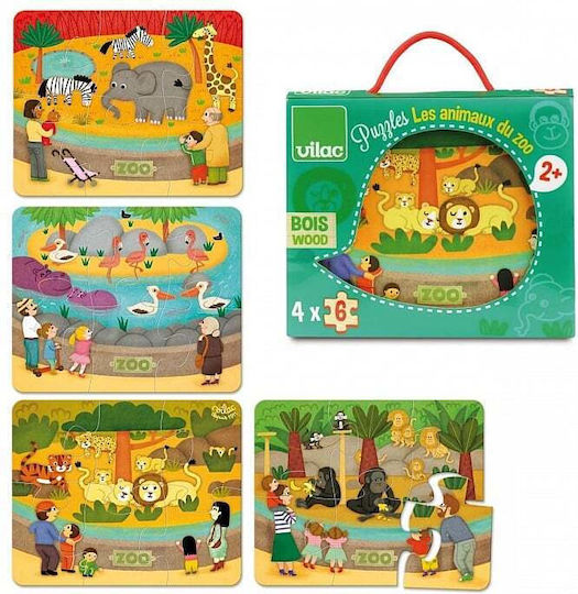 Ξύλινο Παιδικό Puzzle Ζωολογικός Κήπος 24pcs Vilac