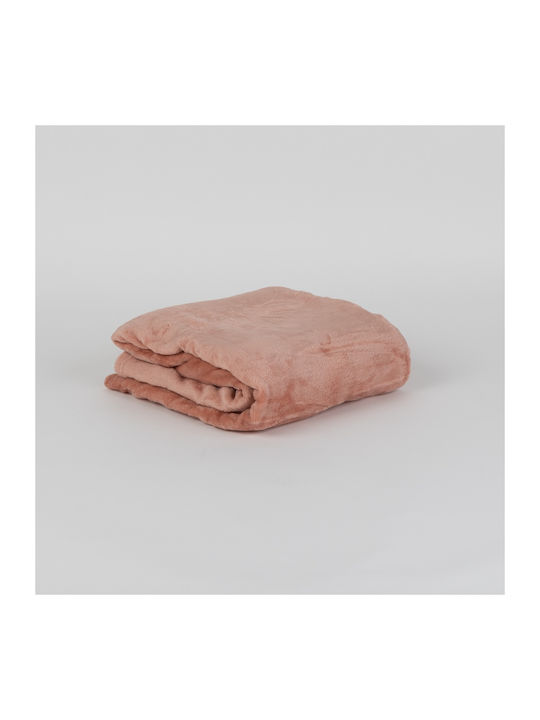 Dilios Pătură Silk Touch Fleece Canapea 130x170 cm Piersică