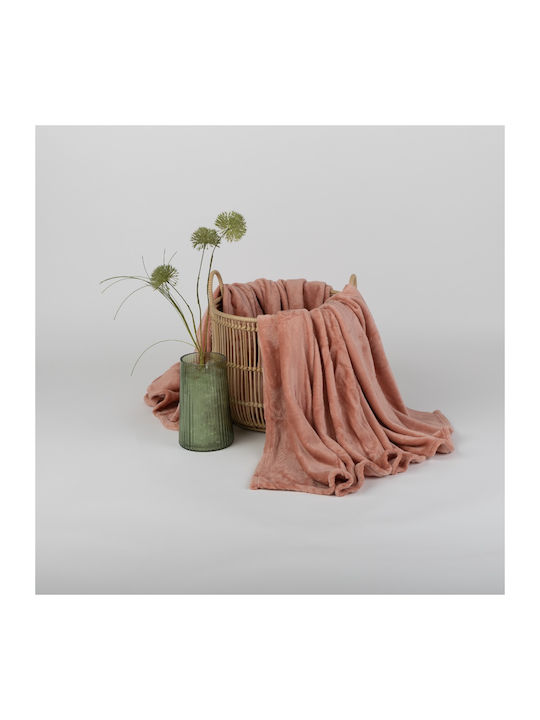 Dilios Pătură Silk Touch Fleece Canapea 130x170 cm Piersică