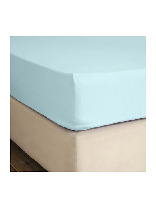 Nima Sheet for Single Bed 160x260cm. Unicolors Light Aqua