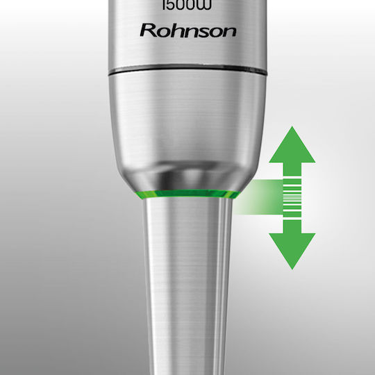 Rohnson Ραβδομπλέντερ με Ανοξείδωτη Ράβδο 1500W Ασημί