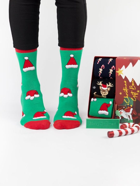 Unisex Fashion Κάλτσες Πετσετέ Festive Ii Βαμβακερές 3 Ζευγάρια Soma 39167 Πολύχρωμο