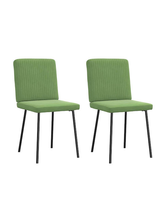 Dining Room Velvet Chair Light Green 45x54x83cm 2pcs