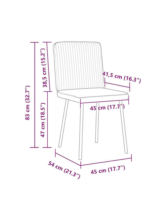 Dining Room Velvet Chair Blue 45x54x83cm 2pcs