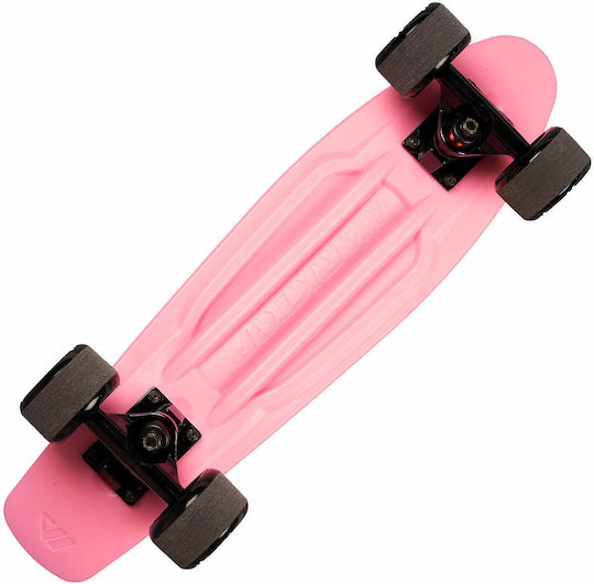 Action One Komplettes Penny Board Pro Serie 56 x 15 cm Breite Räder Pink