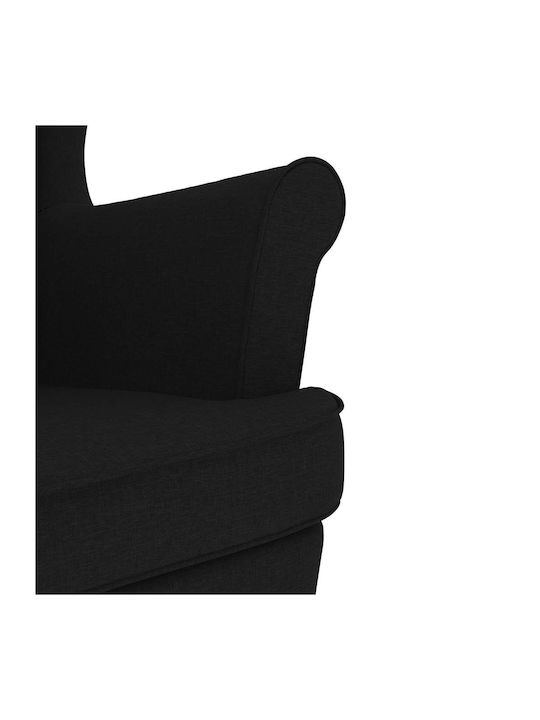 Fotoliu Balansoar cu Puf Negru 74x90x102cm