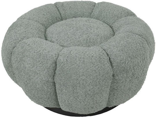 Taburet de Living Tapițat cu Material Bouclé Nester Nuanță de Fistic 60x60x31 cm