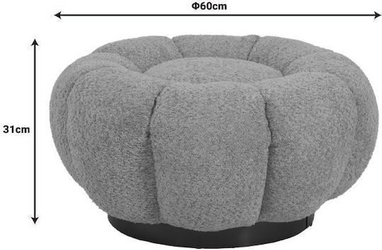 Taburet de Living Tapițat cu Material Bouclé Nester Nuanță de Fistic 60x60x31 cm