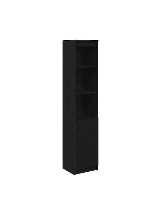 Shelf Floor Black Velvet-Black Metal 37.5x35x180cm