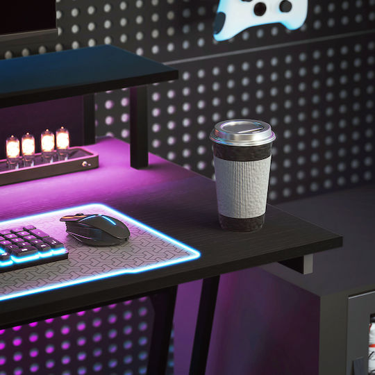 Γραφείο Gaming με LED & USB θύρες 100x60x88.5εκ. Μαύρο Γραφείο Gaming με LED & USB θύρες 100x60x88.5εκ. Μαύρο