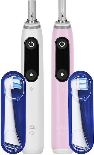 Oral-B iO Series 6 Electric Toothbrush with Timer and Pressure Sensor Duo Pack White/Pink