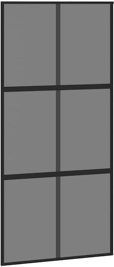Vidaxl Σετ Συρόμενης Πόρτας Υλικό Μαύρο 102,5x205 Cm Μαύρο