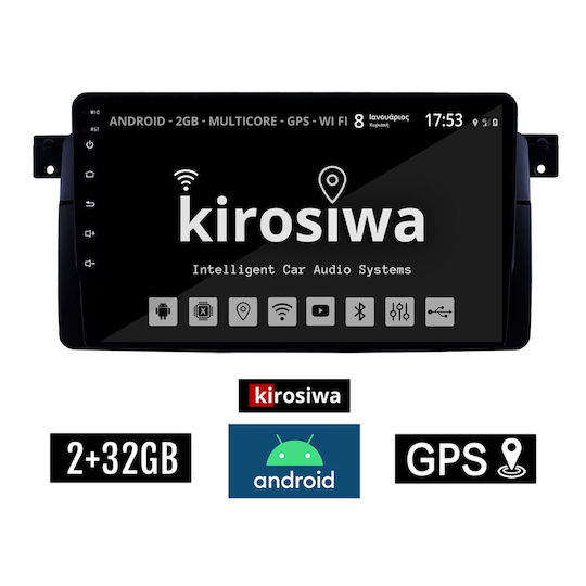Kirosiwa Car Audio System for BMW Series 3 (E46) / M3 E46 1998-2005 (Bluetooth/USB/AUX/WiFi/GPS/Apple-Carplay/Android-Auto) with Touch Screen 9"