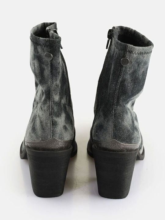 West Leather Women's Cowboy Boots with High Heel Black