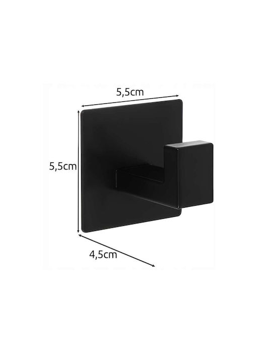 Olympus Single Wall-Mounted Bathroom Hook Black