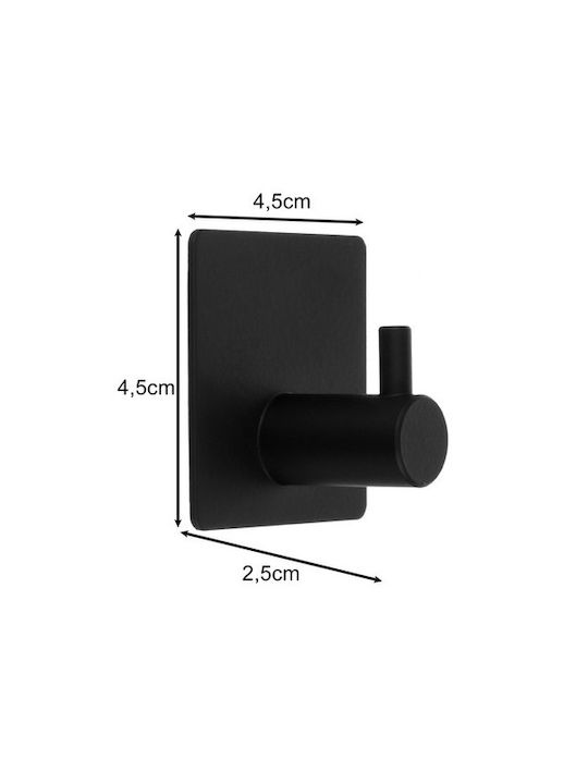 Olympus Single Wall-Mounted Bathroom Hook Black