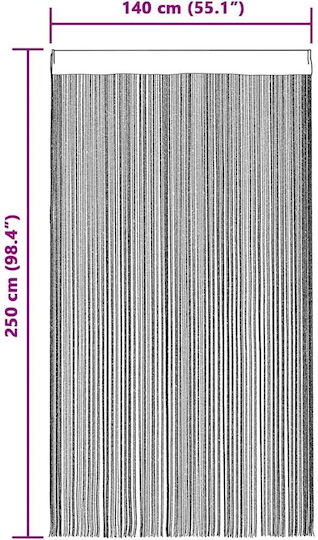 vidaXL Σετ Κουρτίνες με Τούνελ String Χρυσές 140x250εκ.