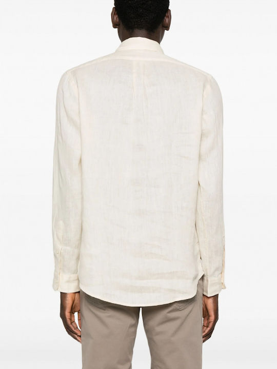 Long-sleeved Linen Shirt Beige