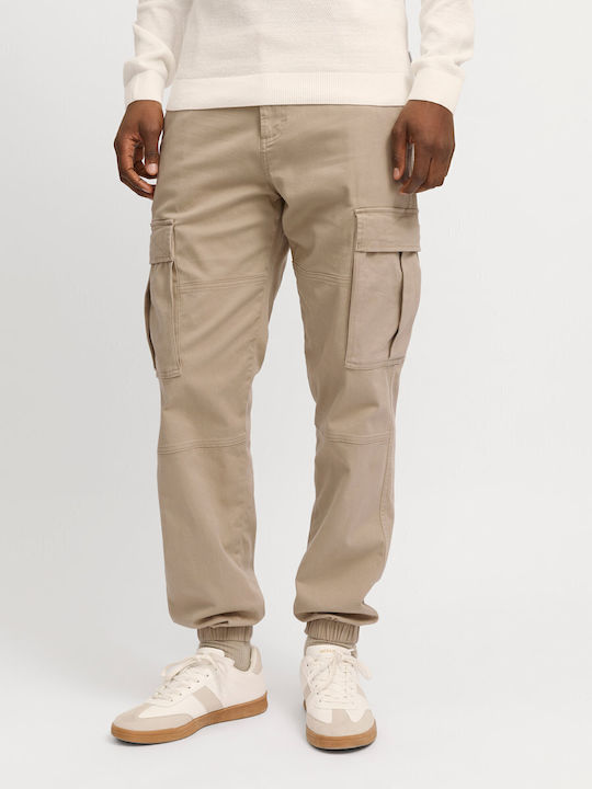 Trousers Cargo Elastic in Relaxed Fit Beige