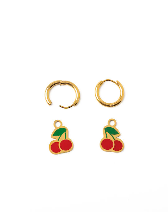 Earrings Hoops made of Steel Gold Plated Earrings Hoops made of Steel Gold Plated