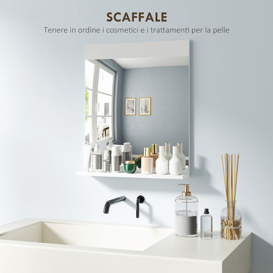 HomCom Oglindă de Baie din MDF cu Raft